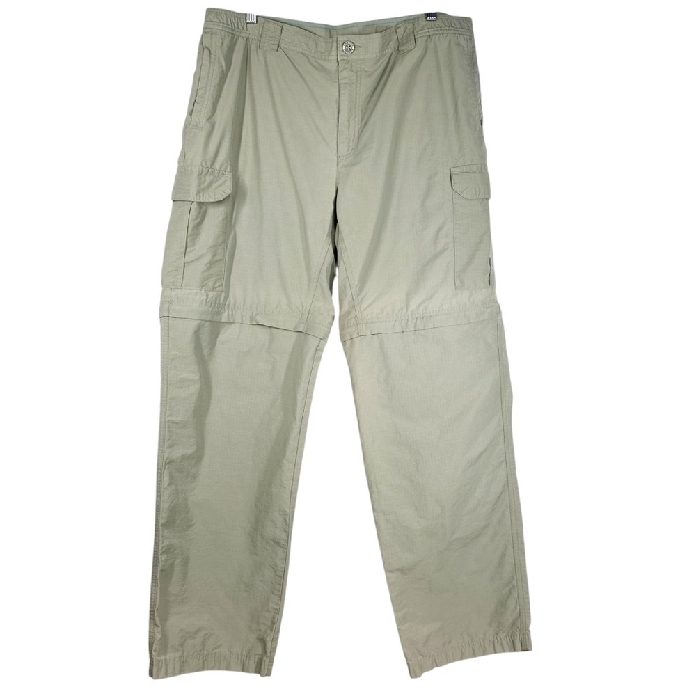 COLUMBIA Men's 32 Large Tan Convertible Lightweight Nylon Hiking Pants